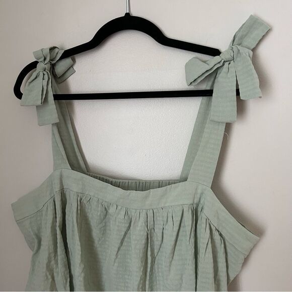 A.N.A. Tank Top Desert Sage Light Green Tie Straps Casual Neutral - Picture 2 of 8